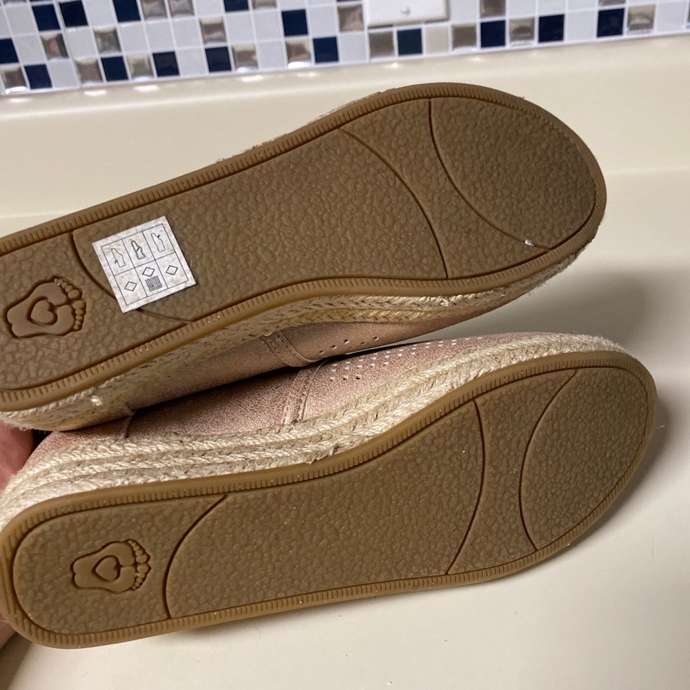BOBS SKECHERS Highlights-City Glam Rose Gold Espadrille Wedge Women's Size 8 - Picture 7 of 8